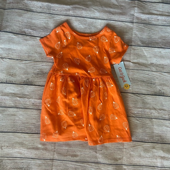 BNWT Cat & Jack Short Sleeve Pumpkin Dress 18 months - Picture 4 of 4